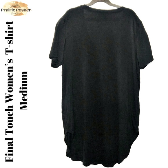 Final Touch T-shirt, Women’s Medium, Black/Rose Gold, EUC, PrairieposherCA - Picture 2 of 3